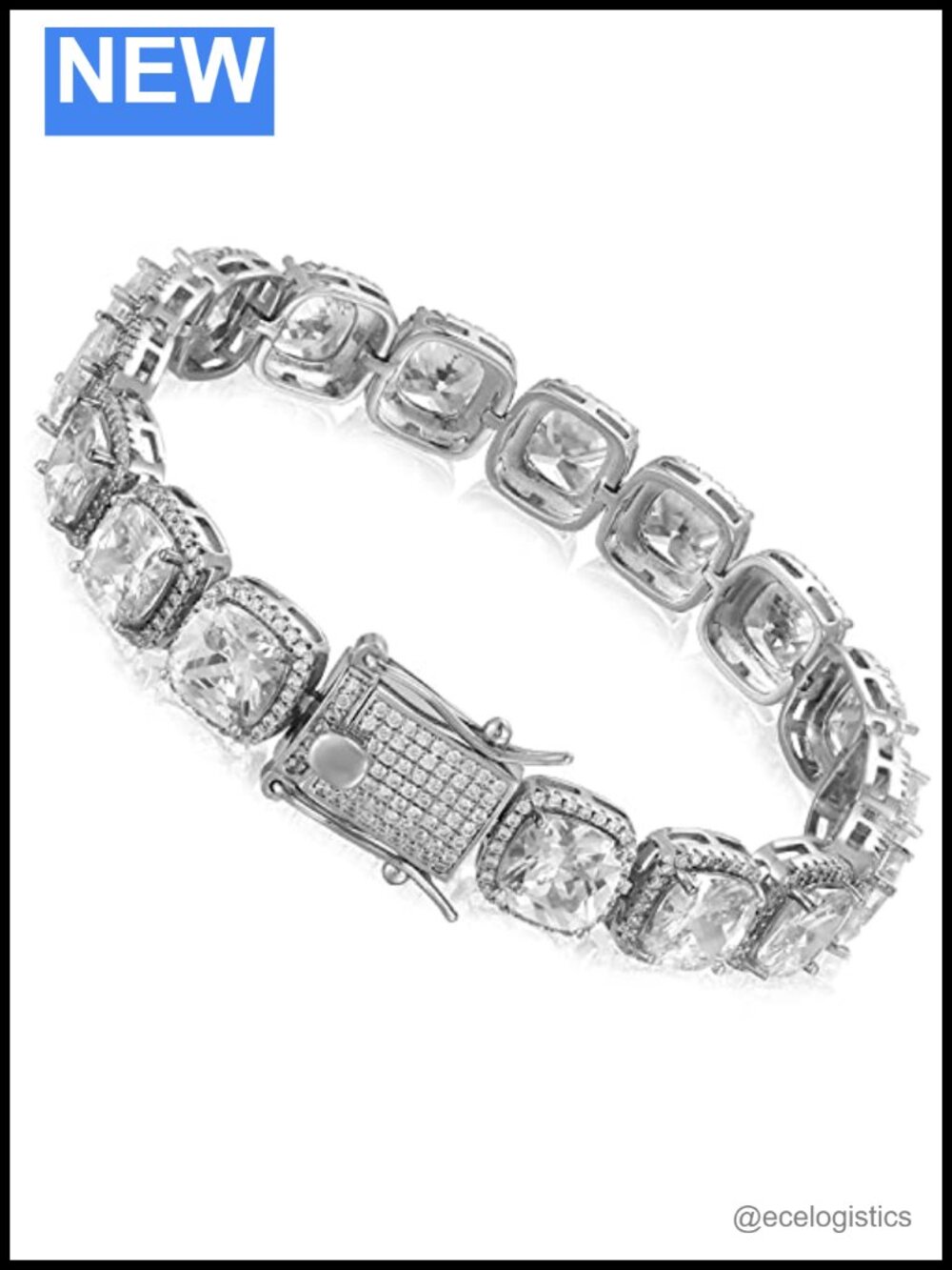 10mm Tennis Bracelet 18K Gold Plated Iced Out Chain Bracelet